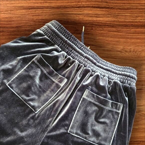 Madewell Dark Blue Velvet Cropped Lounge Pants - Picture 4 of 7